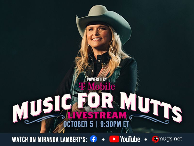 Music for Mutts Livestream Powered by T-Mobile. Oct. 5, 9:30 PM