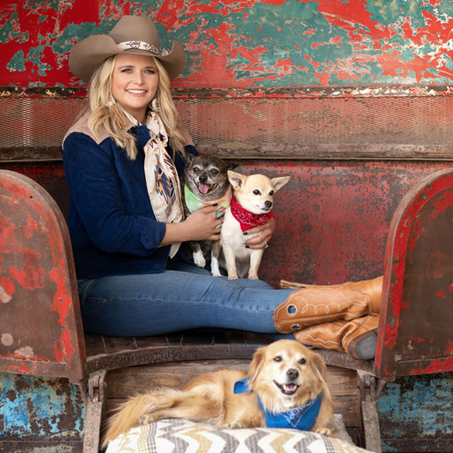Miranda with her rescue mutts.